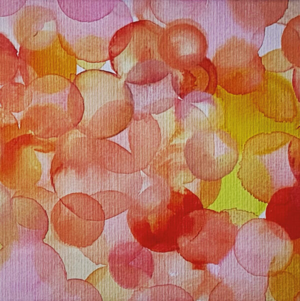 Aquarell "Orange Gelb Rosa - Punkte" – Bild 3