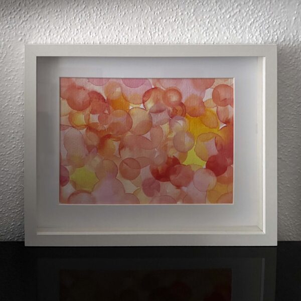 Aquarell "Orange Gelb Rosa - Punkte" – Bild 2